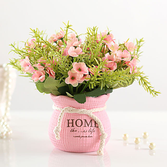 Buy/Send Bunch of Artificial Pink Daisies In Pink Pot Online FNP