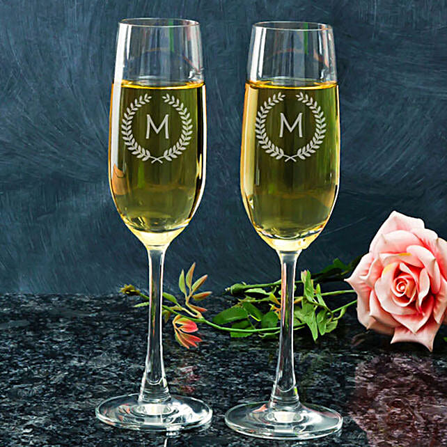 Buysend Two Set Personalised Champagne Glasses Online Fnp 1772