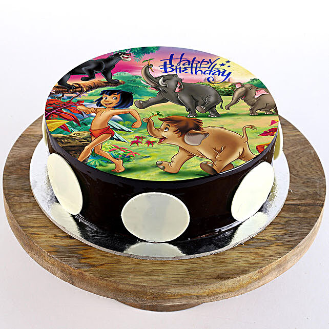 Jungle Book Chocolate Cream Cake Half Kg Gift Online Jungle Book Theme Cake Ferns N Petals jungle book chocolate cream cake half kg gift online jungle book theme cake ferns n petals