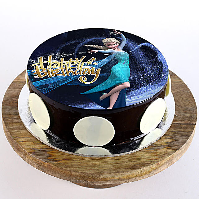 Buy Send Princess Elsa Chocolate Cream Cake Half Kg Eggless Online Ferns N Petals