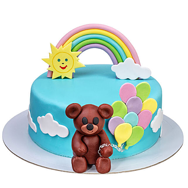 Buy/Send Rainbow Bear Fondant Chocolate Cake 1 Kg Online- FNP
