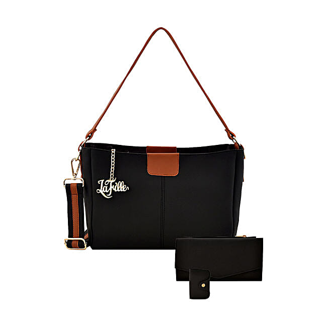 Buy/Send Modish Set of 3 Black Bags Online FNP