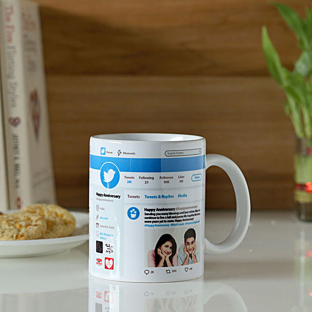 Buy Send Personalised Twitter Wishes Mug Hand Delivery Online Ferns N Petals