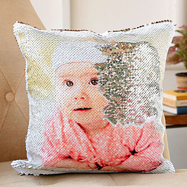 Buy/Send Personalised Bright Sequin Cushion Online Ferns N Petals