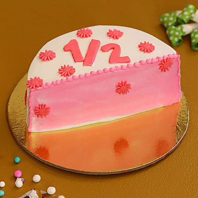 Buy Send Cute Flowery Half Cake 500 Gms Online Ferns N Petals