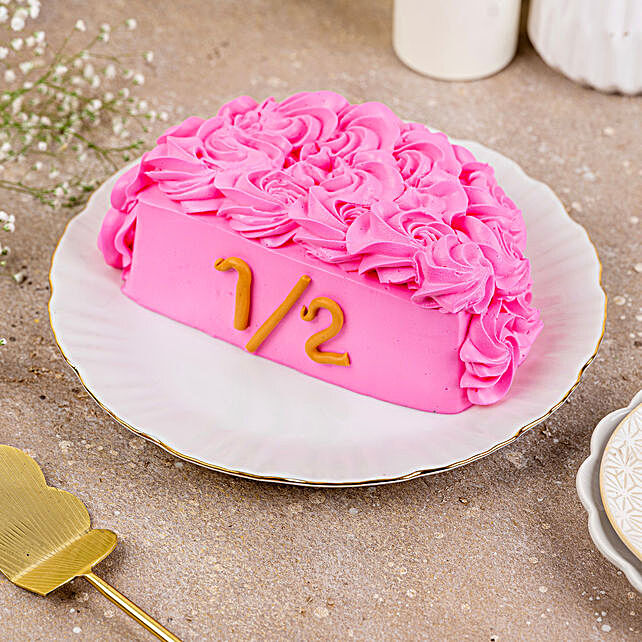 Buy Send Dreamy Pink Chocolate Half Cake Eggless 1 Kg Online Ferns N Petals