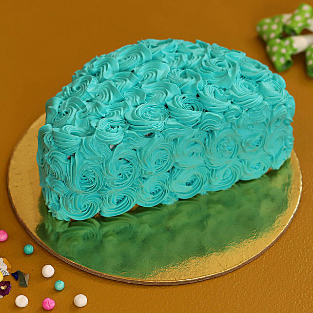 Buy Send Fantasy Blue Half Cake 500 Gms Online Ferns N Petals