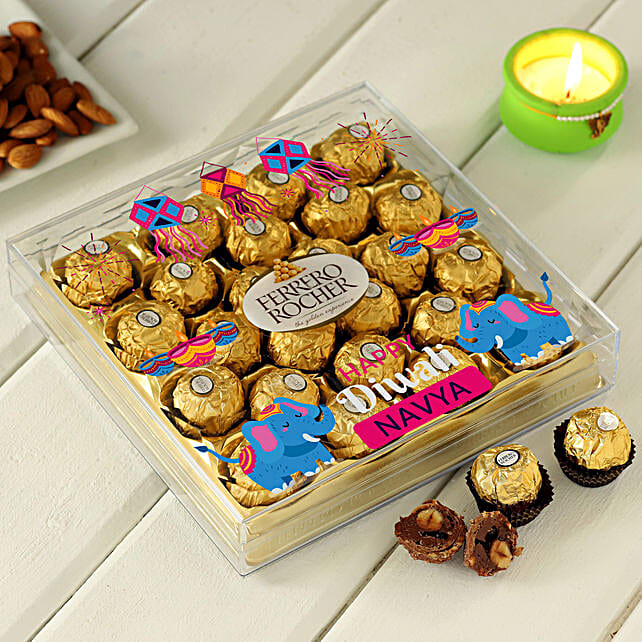 Buy/Send Diwali Greetings Personalised Ferrero Rocher Box Online- FNP