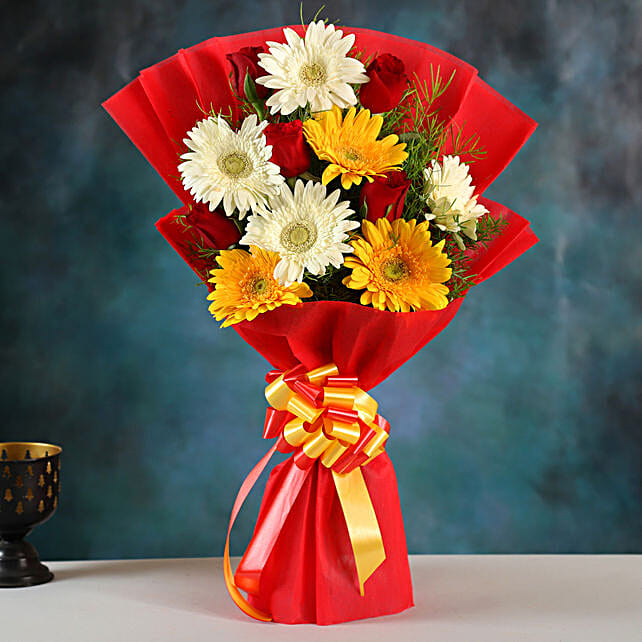 Buy/Send Mixed Elegance Gerberas Bouquet Online FNP