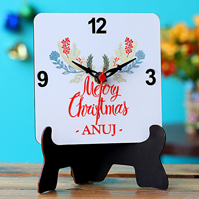 Buy/Send Christmas Blossoms Personalised Table Clock Online- FNP