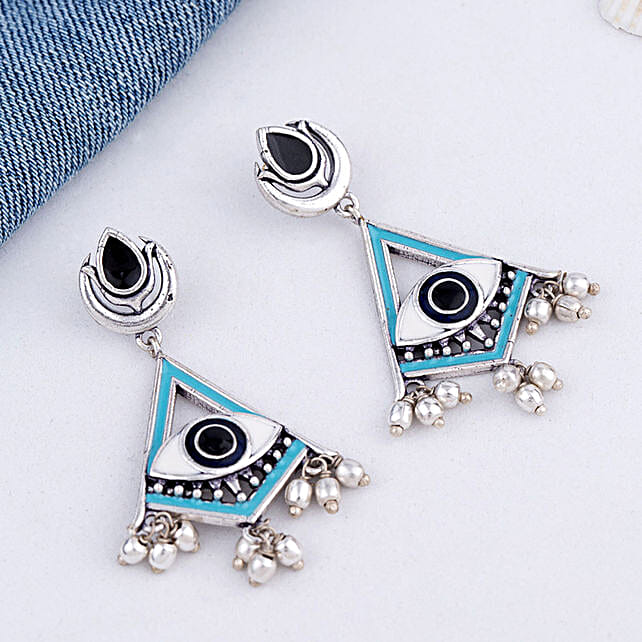 Buy Send Evil Eyes Aztec Triangle Earrings Voylla Online- Fnp