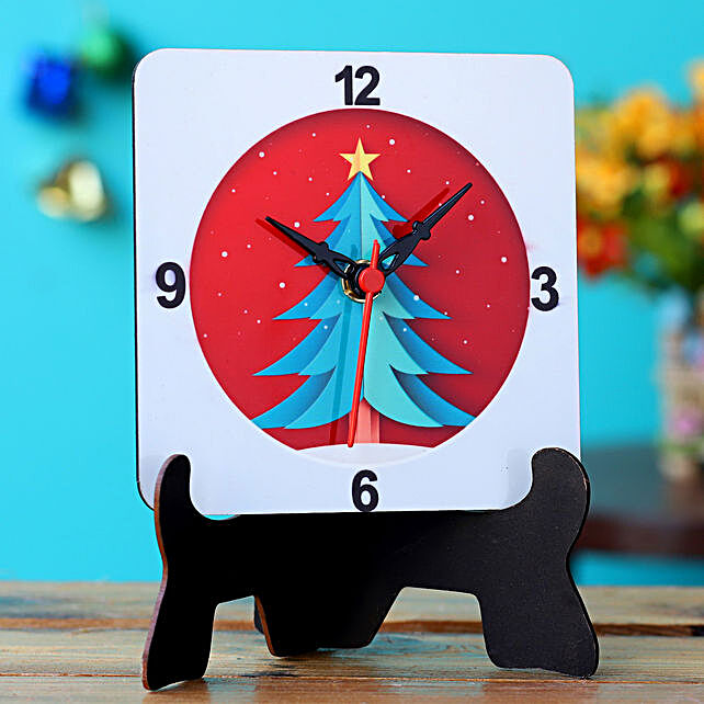 Buy/Send Quintessential Christmas Pine Table Clock Online- FNP