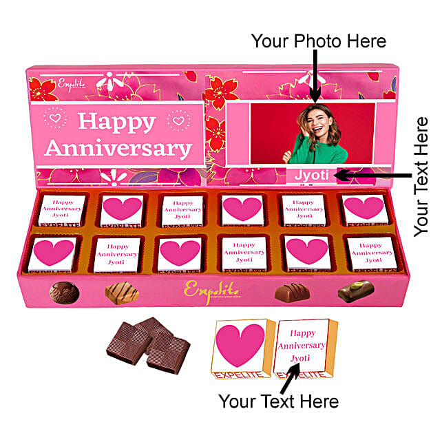 Buy/Send Personalised Anniversary Chocolate Box For Wife Online FNP