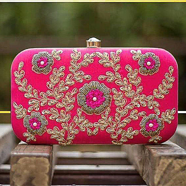Buy/Send Hot Pink Clutch Bag Online FNP