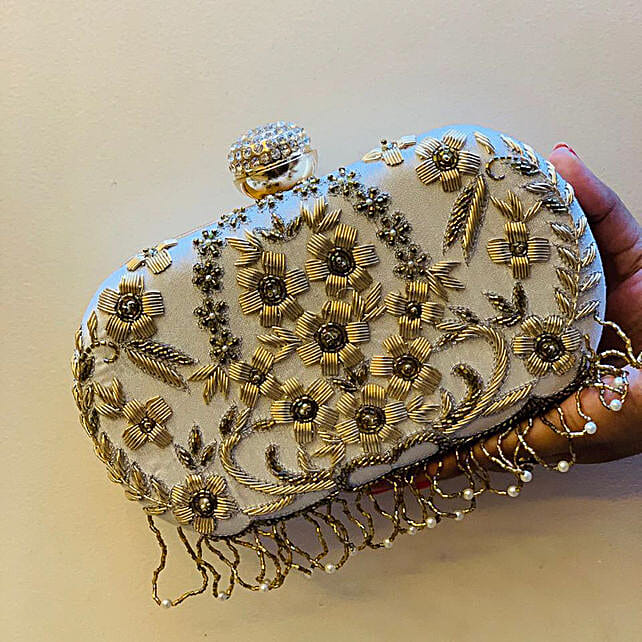 Buy/Send White Clutch Bag for Women Online- FNP