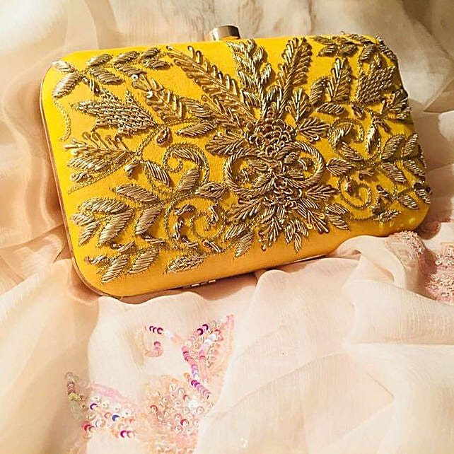 Buy/Send Yellow Clutch Bag Online FNP