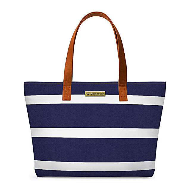 Buy/Send DailyObjects Navy N White Fatty Tote Bag Online- FNP