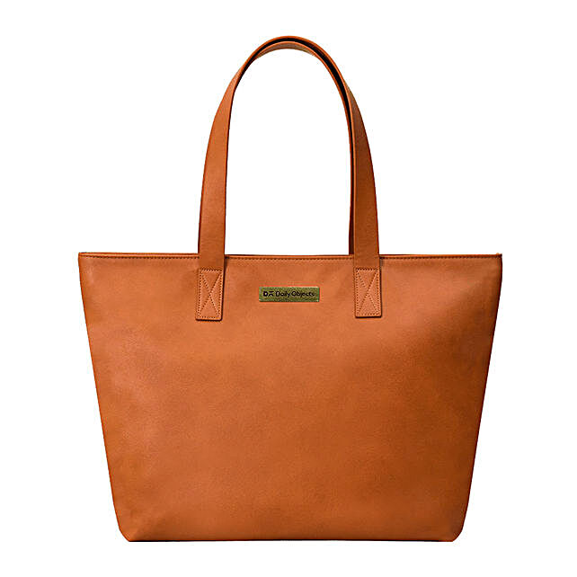 Buy/Send DailyObjects Tan Vegan Leather Fatty Tote Bag Online- FNP