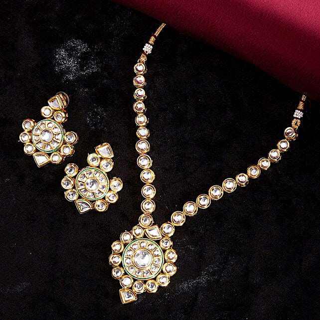 Buy/Send Gold Toned Kundan Studded 
