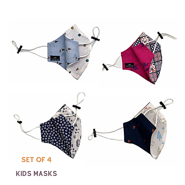 Kids Cotton Mask Pack Of 4