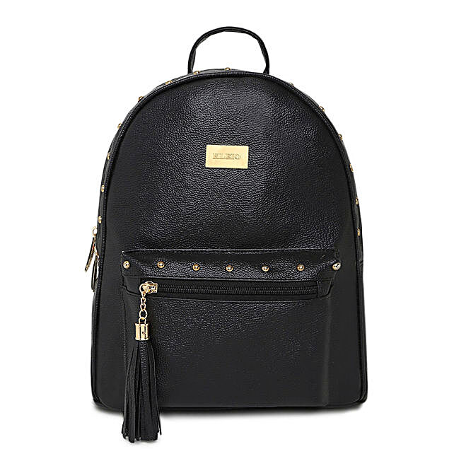 Buy/Send KLEIO Designer Backpack- Black Online- FNP