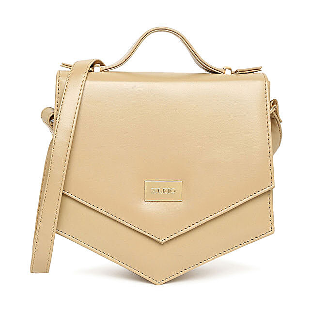 Buy/Send KLEIO Unique Sling Bag- Beige Online- FNP