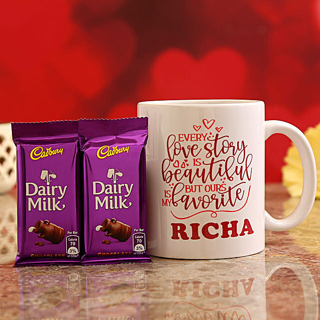 Buy/Send Personalised Name Valentine Quote Mug With Cadbury Dairy Milk ...