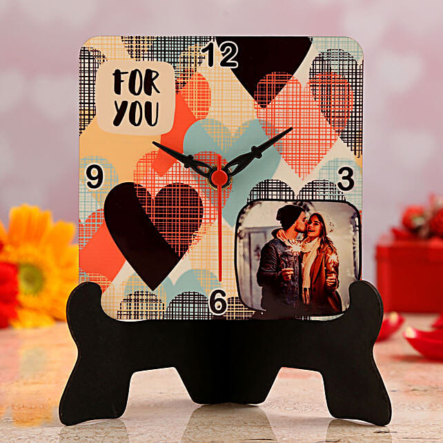 Buy/Send Personalised Couple Photo Love Table Clock Online- FNP