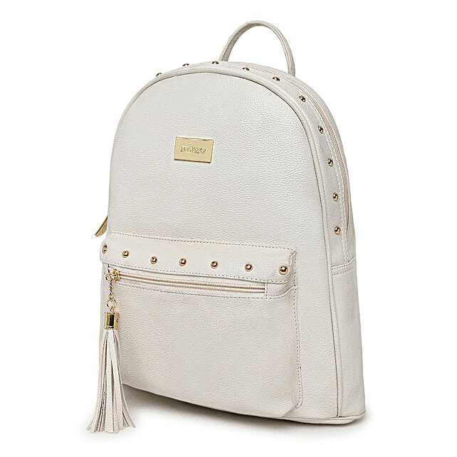 Buy/Send KLEIO Designer Backpack- White Online- FNP