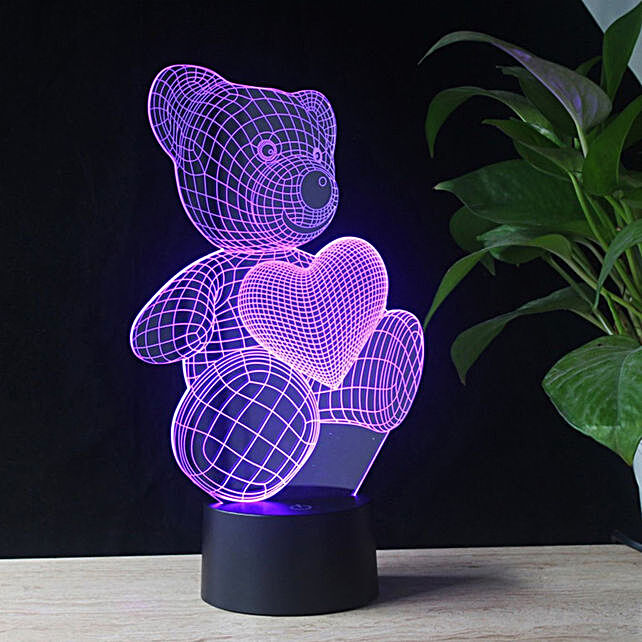 3D LED illusion Color table Night Light Lamp Bedroom GIFT TEDDY BEAR LOVE HEART 