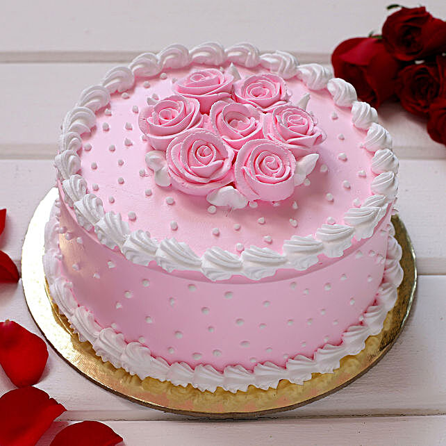 Pretty In Pink Cake - Cake & Plate