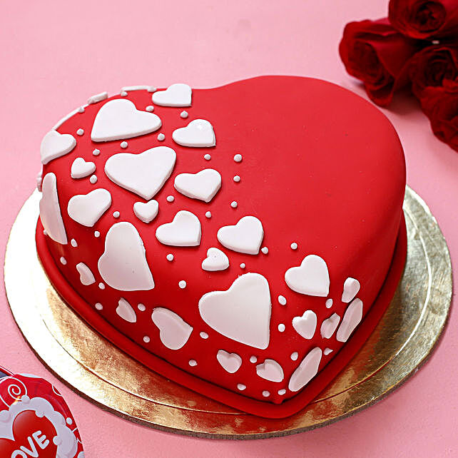 Buy Send Special Hearts Truffle Fondant Cake 1 Kg Online Ferns N Petals