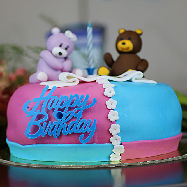 Buy Send Cute Teddy Happy Birthday Cake 2 Kg Online Ferns N Petals