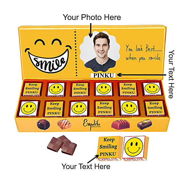 Buy/Send Personalised Smile Please Chocolate Gift For Him Online FNP