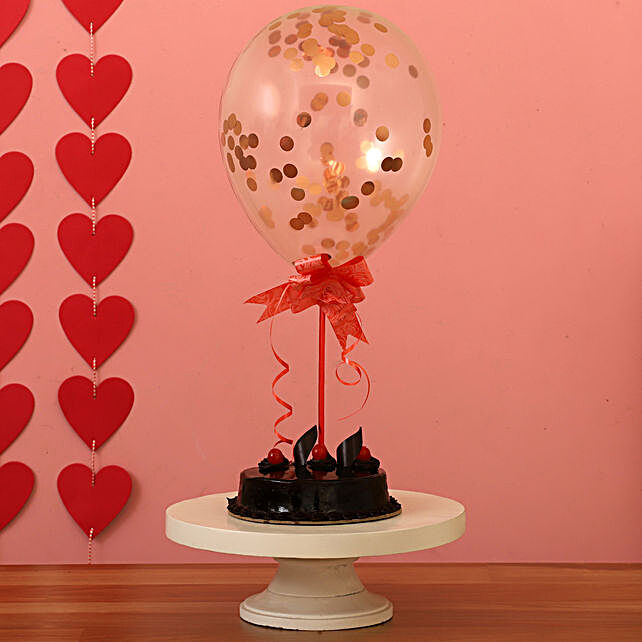 Buy Send Chocolate Truffle Cream Cake Chrome Balloons Online Ferns N Petals
