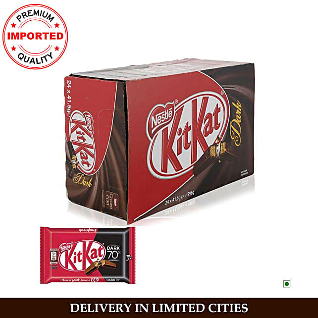 Buy/Send Kit Kat 4 Finger 70% Dark Bar- Pack Of 24 Online- FNP