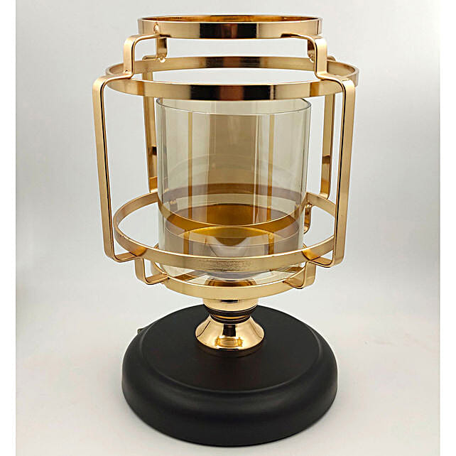 Buy/Send Gold Cage Candle Holder With Glass Cover Online FNP