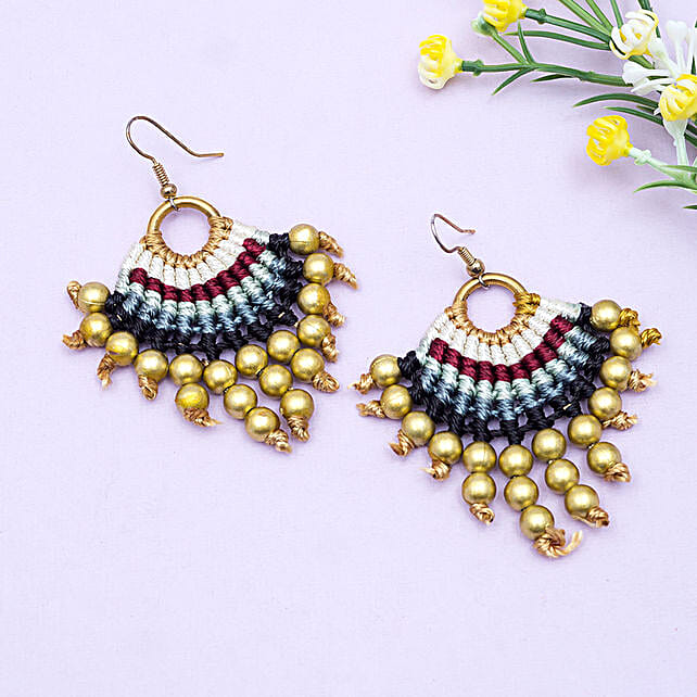 Buy/Send Colourful Gold Plated Tassel Earrings Online FNP