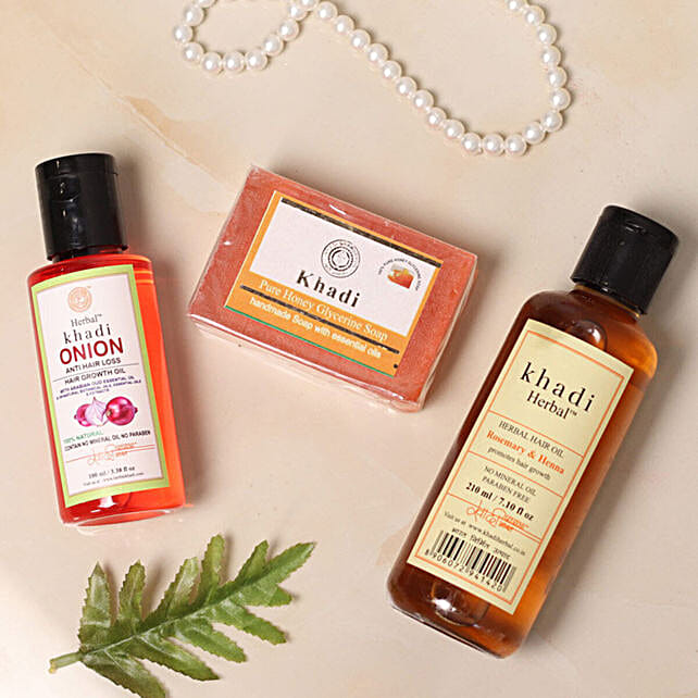 Buy/Send Khadi Hair N Body Essentials Combo Online- FNP Buy/Send Khadi Hair N Body Essentials Combo Online- FNP