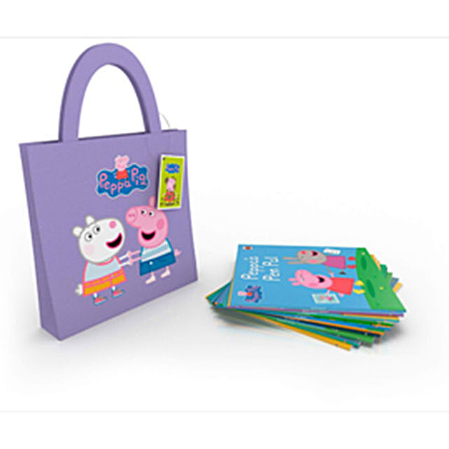 Buy/Send Peppa Pig Purple Bag Collection of 10 PB storybooks in fabric ...