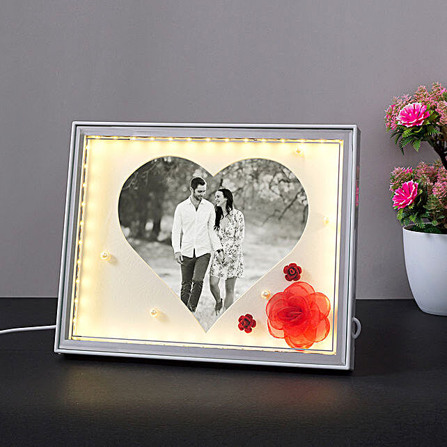 Personalized Custom Crystal Glass Heart Photo Acrylic Frame updated Christmas