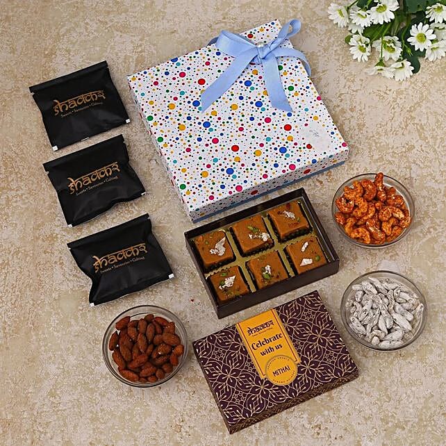 Buy/Send Shakkar Assorted Indian Sweets and Dry Fruits Hamper Online- FNP