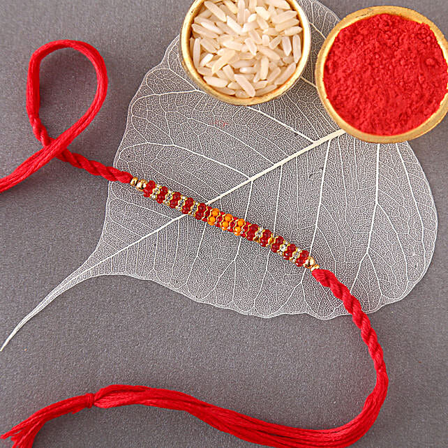 Buy/Send Sneh Minimalistic Pearl Red Rakhi Online- FNP