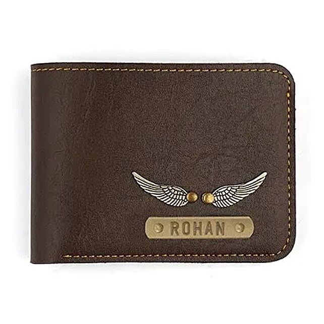 Buy Send Personalised Dark Brown Mens Wallet Online FNP   Personalised Dark Brown Mens Wallet 1 