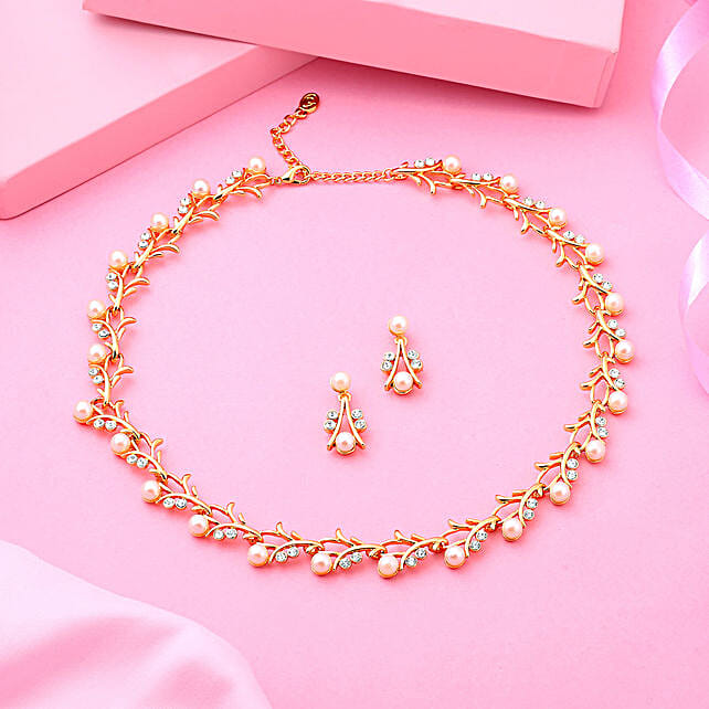 Buy/Send Estele Gold Plated White Stone 