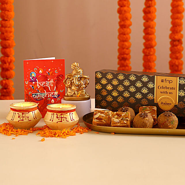 Buy/Send Diwali Greetings With Shakkr Sweets Gift Hamper Online- FNP