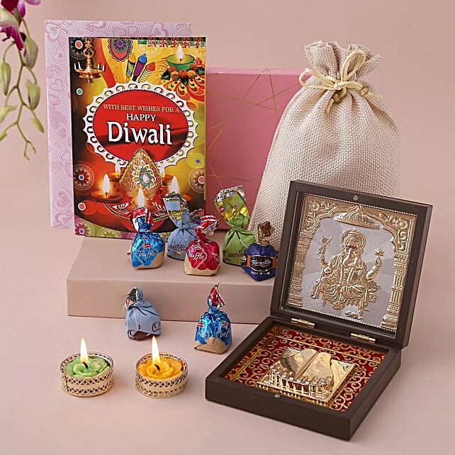 Buy Send Diwali Bliss Lakshmi Ganesha Box N Truffles Online- Fnp