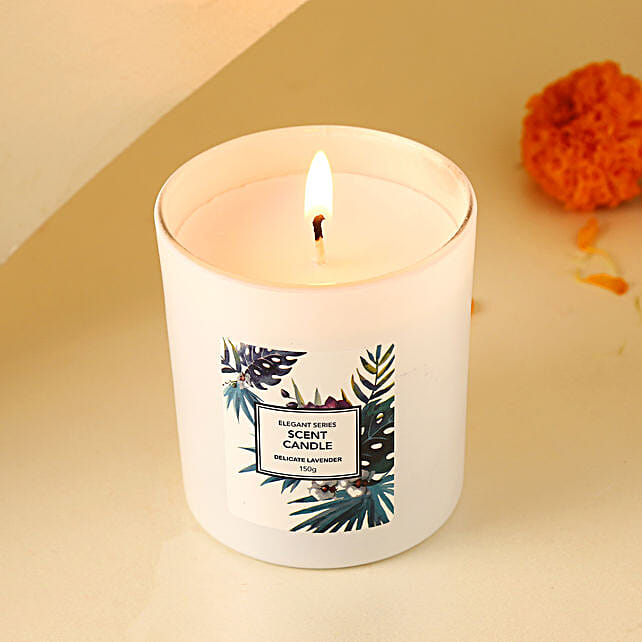 Buy/Send White Jar Candle Delicate Lavender Online FNP