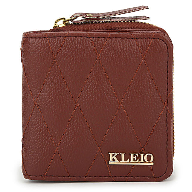 Buy/Send Modern Dark Brown Zip Wallet Online FNP