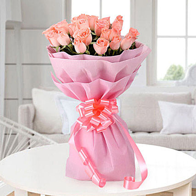 Buy/Send Elegances Pink Roses Bouquet Online- FNP